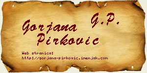 Gorjana Pirković vizit kartica